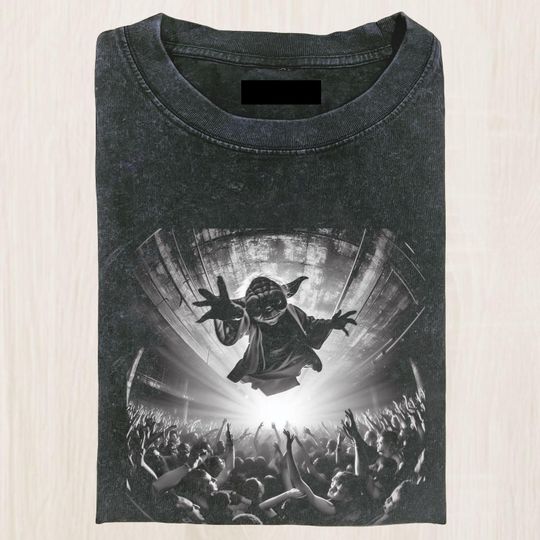 Discover Concert Crowd Yoda Comfort Colors Shirt, Funny Star Wars Party Tee Shirt, Rave Music Festival Graphic Shirt, Jedi Fan Gift