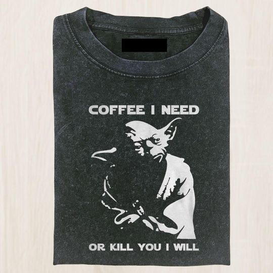 Discover Coffee I Need Yoda Comfort Colors Shirt, Funny Star Wars Coffee Tee, Jedi Caffeine Addict Shirt, Sarcastic Morning Shirt, Funny Gift
