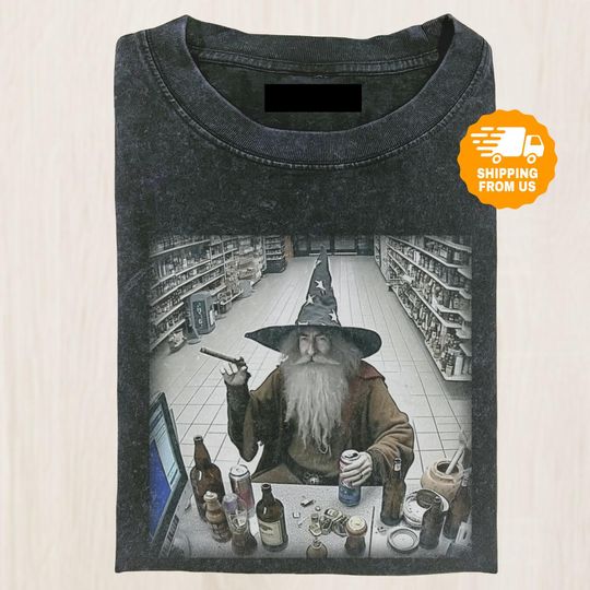 Discover Funny Drunk Wizard Comfort Colors Shirt, Fantasy Mage Beer Tee Shirt, Lazy Wizard Supermarket Tshirt, Nerdy Humor Shirt, Gift For Him
