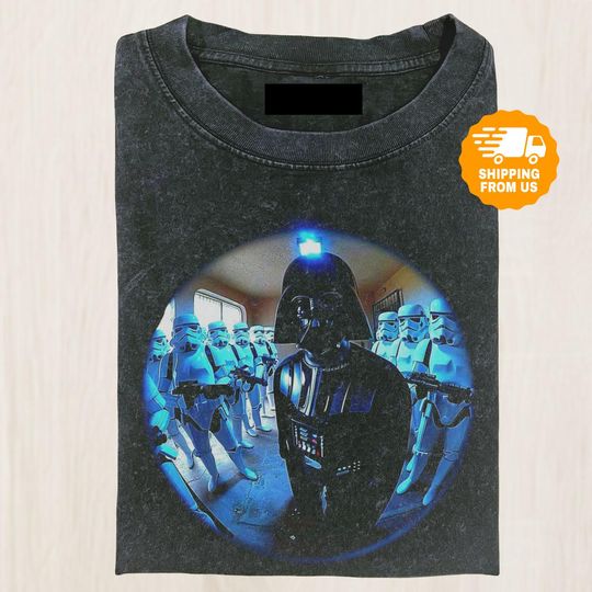Discover Darth Vader Stormtrooper Shirt, Funny Star Wars Tee Shirt, Retro Neon Glow Graphic Tshirt, Sci Fi Shirt, Gift For Fan