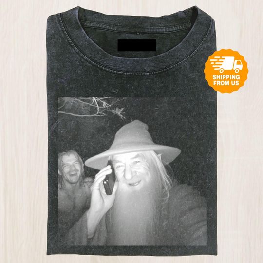 Discover Funny Wizard Phone Call Shirt, Meme Tee, Silly Fantasy Graphic Shirt, Viral Nerdcore Shirt, Gift For Fan