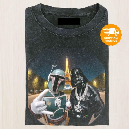 Boba Fett Darth Vader Paris, Gangsta Star Wars Tee, Funny Selfie Graphic Shirt, Magic Kingdom Shirt, Disney Fan Gift
