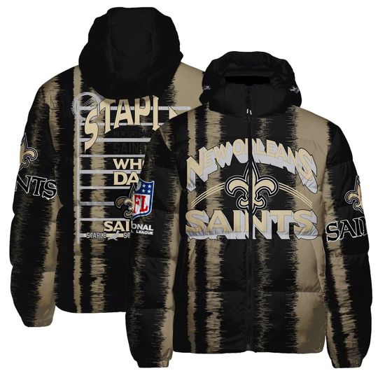 New Orleans Saints Hooded Puffer Jacket, Game Day Jacket