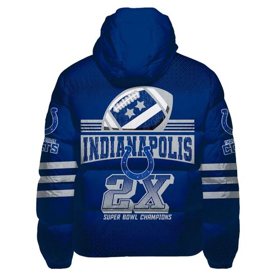 Indianapolis Colts Super Bowl Hooded Puffer Jacket, Game Day Jacket