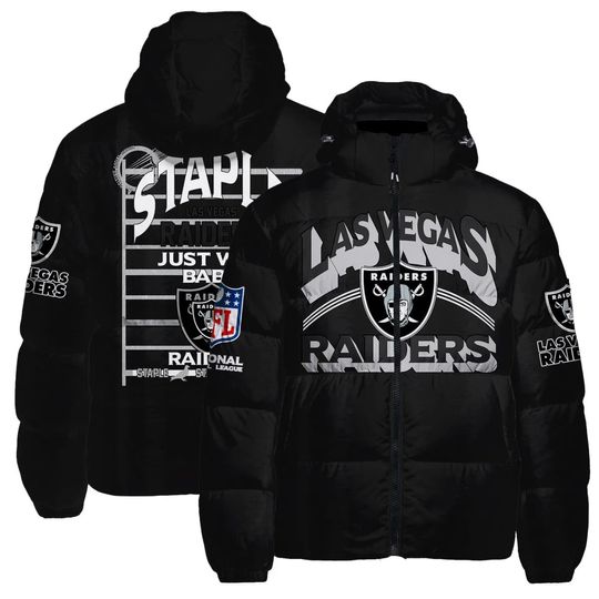 Las Vegas Raiders Hooded Puffer Jacket, Game Day Jacket