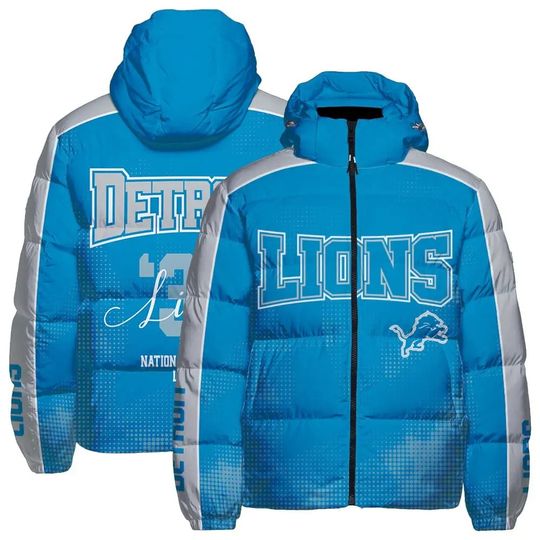 Detroit Lions Cozy Hooded Puffer Jacket, Game Day Jacket