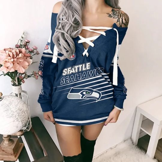 Seattle Seahawks Lace-Up Sweatshirt