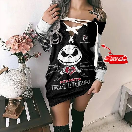 Atlanta Falcons Personalized Lace-Up Sweatshirt