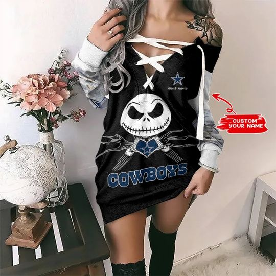 Dallas Cowboys Personalized Lace-Up Sweatshirt