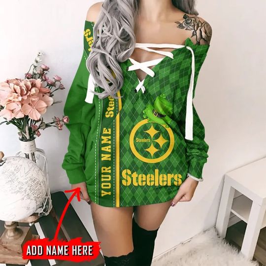 Pittsburgh Steeler Personalized Lace-Up Sweatshirt