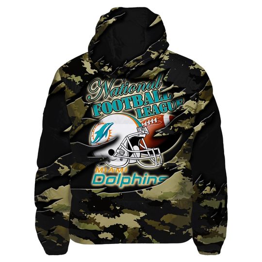 Miami Dolphins Hooded Puffer Jacket, Game Day Jacket