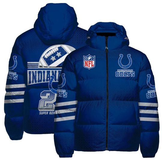 Indianapolis Colts Super Bowl Hooded Puffer Jacket, Game Day Jacket