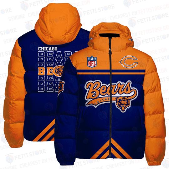 Chicago Bears Fan Hooded Puffer Jacket, Game Day Jacket