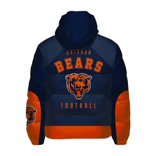 Chicago Bears Football Hooded Puffer Jacket