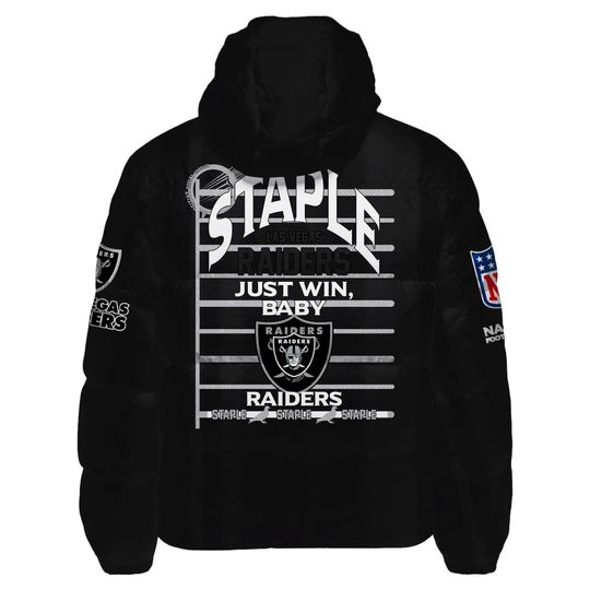 Las Vegas Raiders Hooded Puffer Jacket, Game Day Jacket