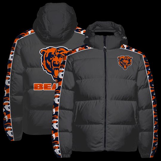 Chicago Bears Football Hooded Puffer Jacket