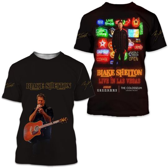 Blake Shelton Live In Las Vegas 3D Shirt