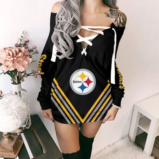 Pittsburgh Steeler Lace-Up Sweatshirt