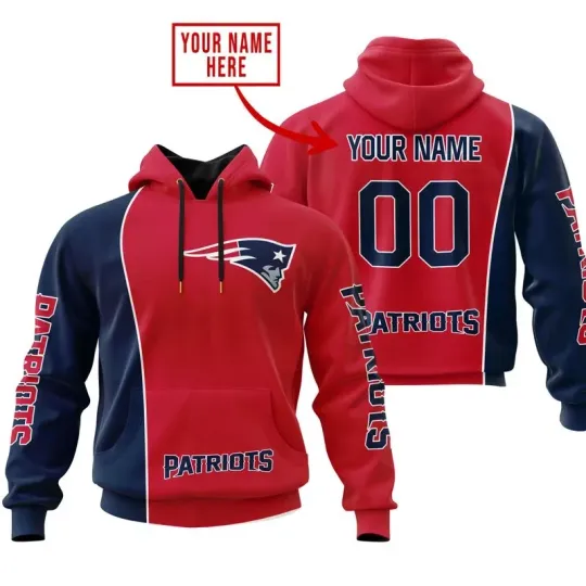 Discover Personalized New England Football Team Patriotss Hoodie Lightweight Adults S-5XL
