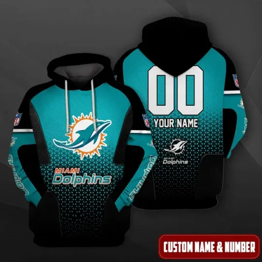 Discover Personalized Miami Football Team Dolphinss Hoodie Lightweight Adults S-5XL
