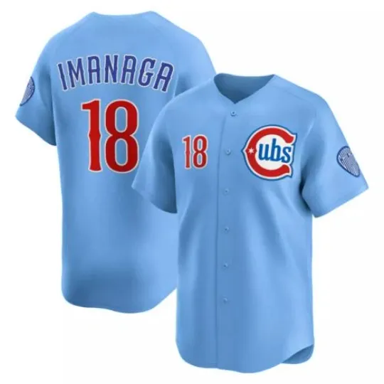 Discover Men's #18 Imanaga Blue Alternate Stitched Jersey Custom No Logos