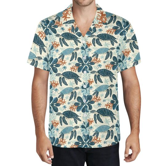 Discover Marine Sea Turtle Hawaiian Shirt: Men's Summer Vacation Apparel