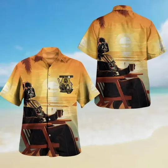 Discover Disney Star Wars Darth Vader Chill On Beach Sunset Hawaiian Shirt