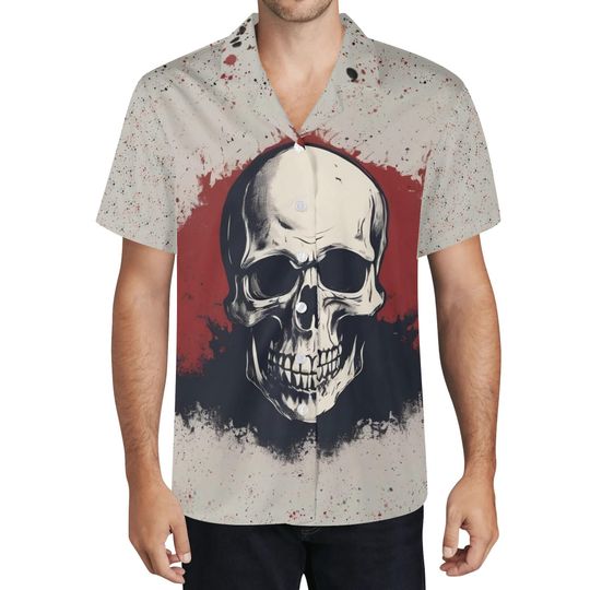 Discover Skull Hawaiian Shirt: Gothic Punk Rock Button-Down