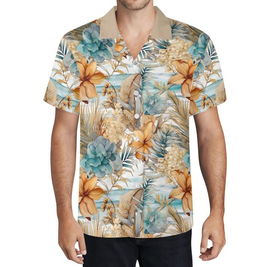 Discover Boho Hawaiian Shirt: Tropical Print Casual Button-Up