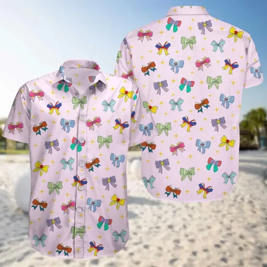 Discover Disney Princess Cute Ribbons And Bows Pink Hawaiian Shirt