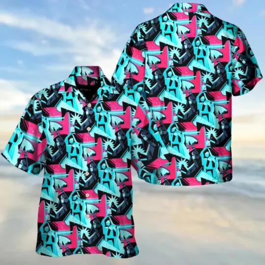 Discover Disney Star Wars Darth Vader Galaxy's Edge Neon Light Hawaiian Shirt