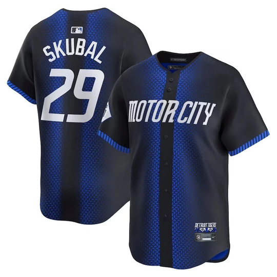 Discover #29 Ta.rik SkubaI Navy City-Connect Baseball Jersey