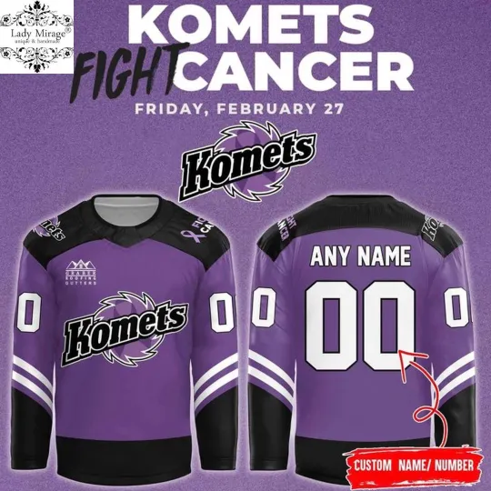 Discover Personalized Fort Wayne Komets 2026 Hockey Fights Cancer Hockey Shirt Men's