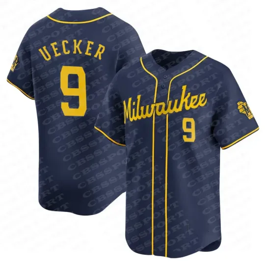 B0b Uec.ker Brewers Navy B0b Uec.ker Baseball Jersey All Size S-5XL