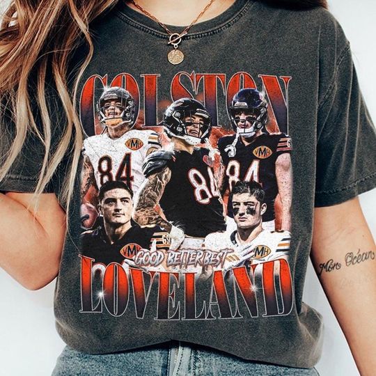 Discover Colston Loveland Bootleg Vintage Football Shirt, ame Day Tee, Chicago Fan Gift
