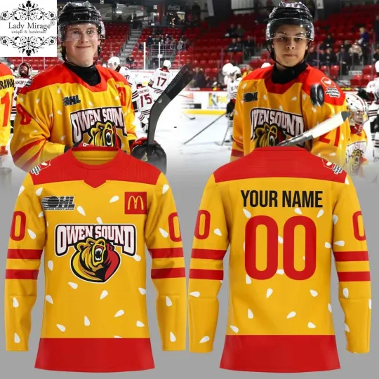 Discover Personalized Owen Sound Attack Warmin Up In Ronald Mcdonald House Hockey Shirt