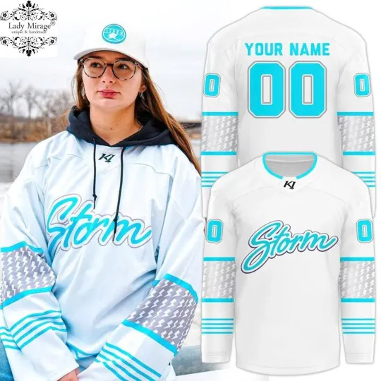 Discover Personalized Quad City Storm Winter Classic Whiteout Hockey Shirt Men's Fan Gear