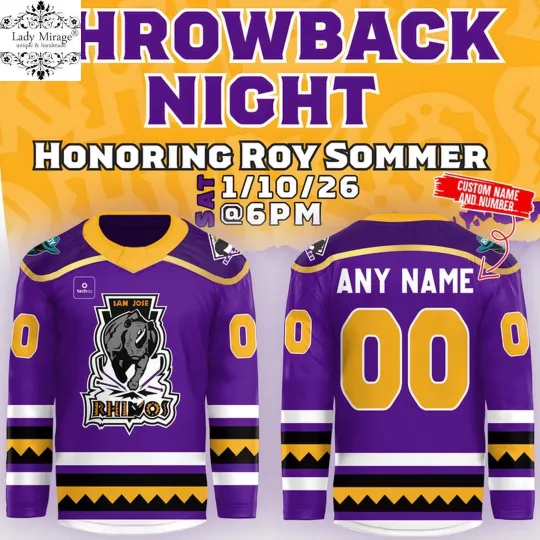 San Jose Rhinos Celebrate Throwback Night Honoring Roy Sommer Hockey Shirt