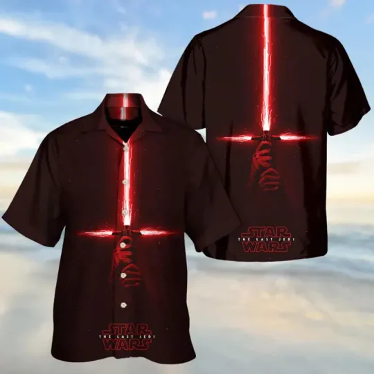 Discover Disney Star Wars The Last Jedi Red Saber Sword Hawaiian Shirt