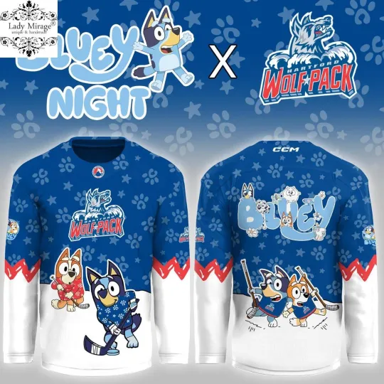 Discover Hartford Wolf Pack Blu.ey Night Hockey Shirt Men's Fan Gear