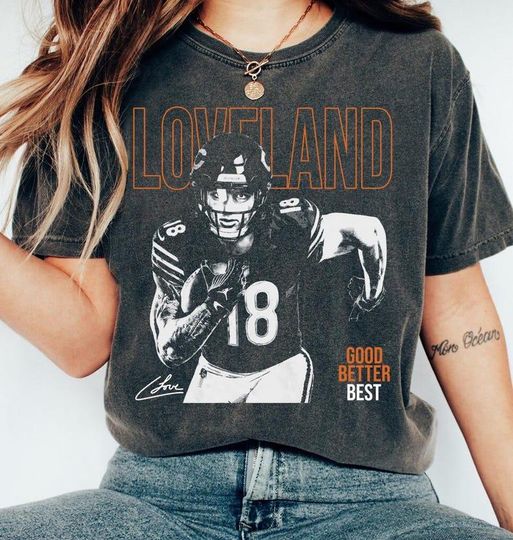 Discover Colston Loveland Bootleg Vintage Football Shirt, Good Better Tee, Chicago Game Day Fan Gift