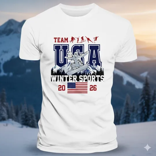 Discover Team Usa Winter Sports Olympics 2026 shirt One Side Reprint