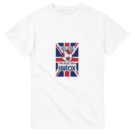 Discover Glasgow Rangers Ibrox Stadium T-Shirt - G51 2XD - Heavyweight Cotton Tee