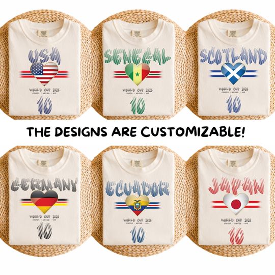 Discover World Cup 2026 T-Shirt, Custom Country Soccer Shirt, Personalized Football Fan Tee for Boyfriend, Matching Couple Soccer Jersey
