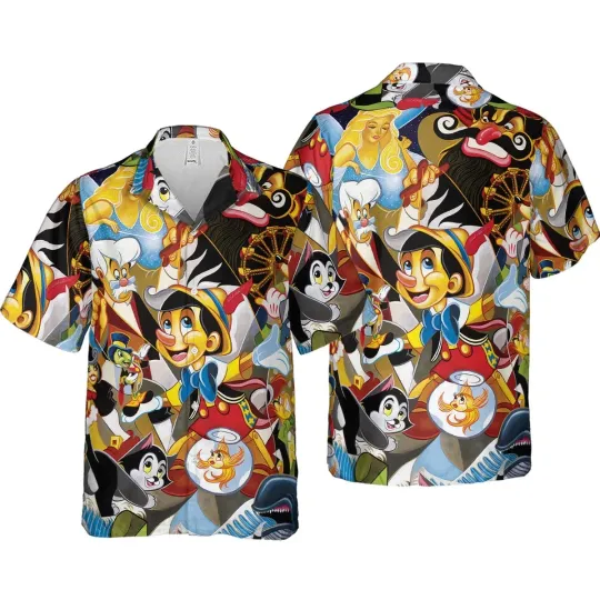 Discover Pinocchio Hawaiian Button Down Shirt