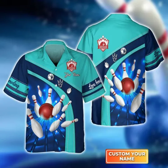 Discover Bowling Red Pin hawaiian shirt, Bowling Hawaiian Shirt