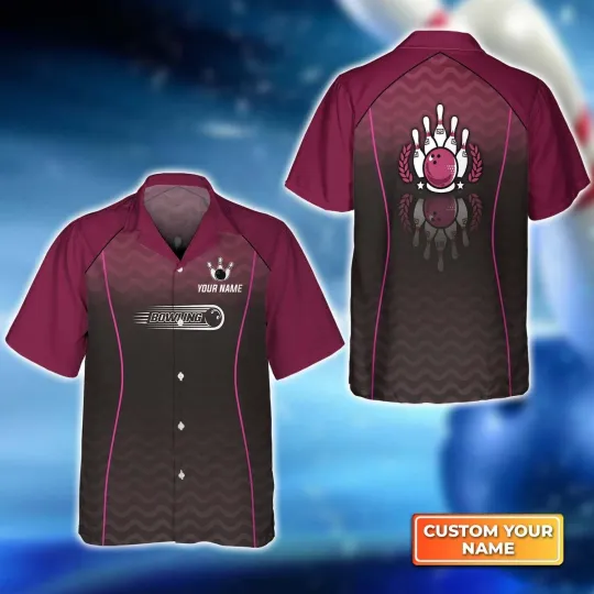 Discover Bowling Interlaced Pattern Hawaiian Shirt, Bowling Hawaiian Shirt