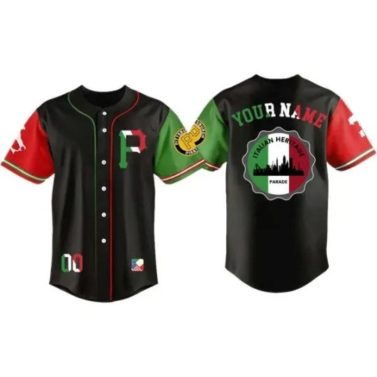 Discover Pittsburgh Pirate Italian American Heritage Custom Baseball Jersey 2025