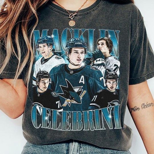 Discover Macklin Celebrini Sharks Bootleg Vintage Shirt, Retro Hockey Fan Tee, Gift for Hockey Lovers