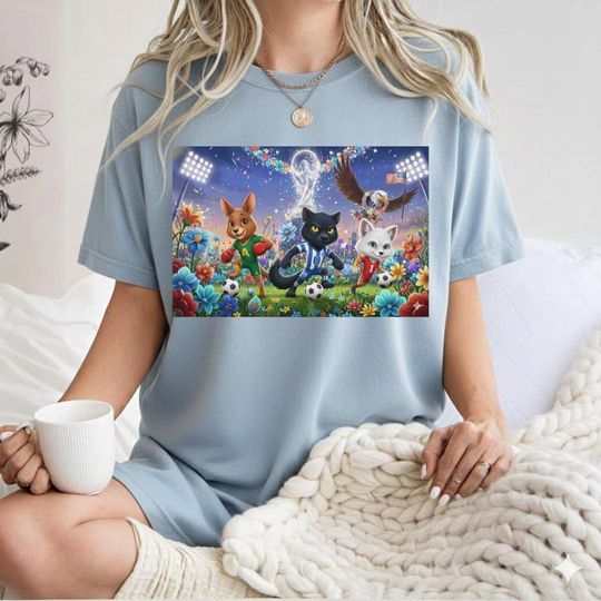 Discover WCup 2026 Mascot Shirt, Lo the Lion Soccer T-shirt, 2026 Football Tournament Tee, USA Mexico Canada Mascot Shirt, Kids Soccer Fan Gift